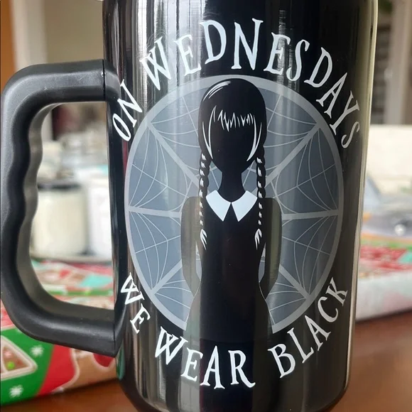 Wednesday Stainless Steel 40 oz Tumbler - On Wednesdays We Wear Black - Picture 2 of 5
